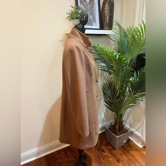 CALVIN KLEIN Walker Tobacco Melange Single-breasted Peacoat Infinite Stretch Lrg - Picture 10 of 12